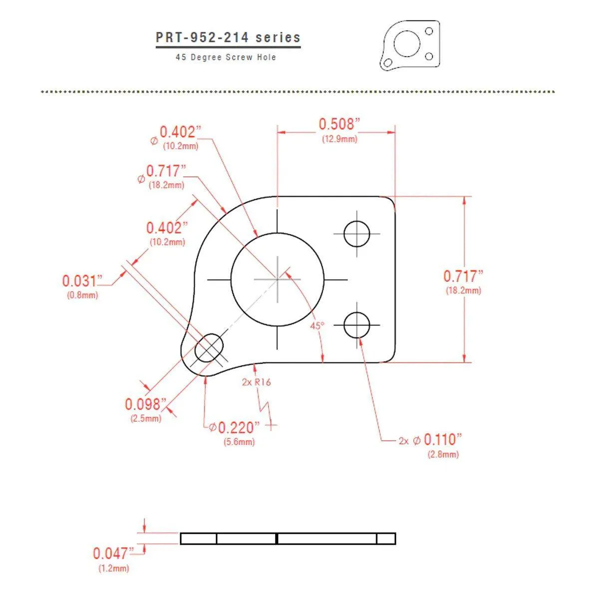 GraphTech Ratio Plate For 45 Degree Screw Hole ~ Gold (1pc)