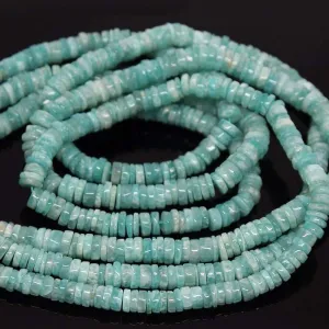 Green Amazonite Smooth Heishi Wheel Tyre Gemstone Loose Beads Strand 7mm 8mm 16"