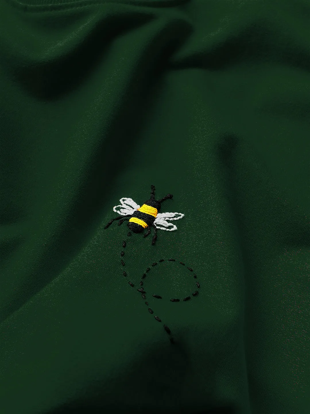 Green - Unisex Hand Embroidered Oversize T-Shirt