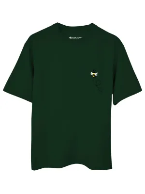 Green - Unisex Hand Embroidered Oversize T-Shirt