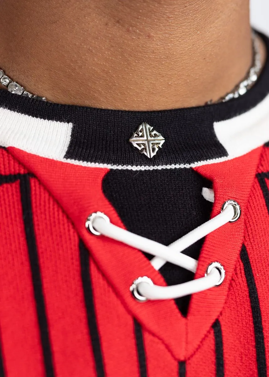 GUAPI Blood Red Knit Hockey Jersey (Red)