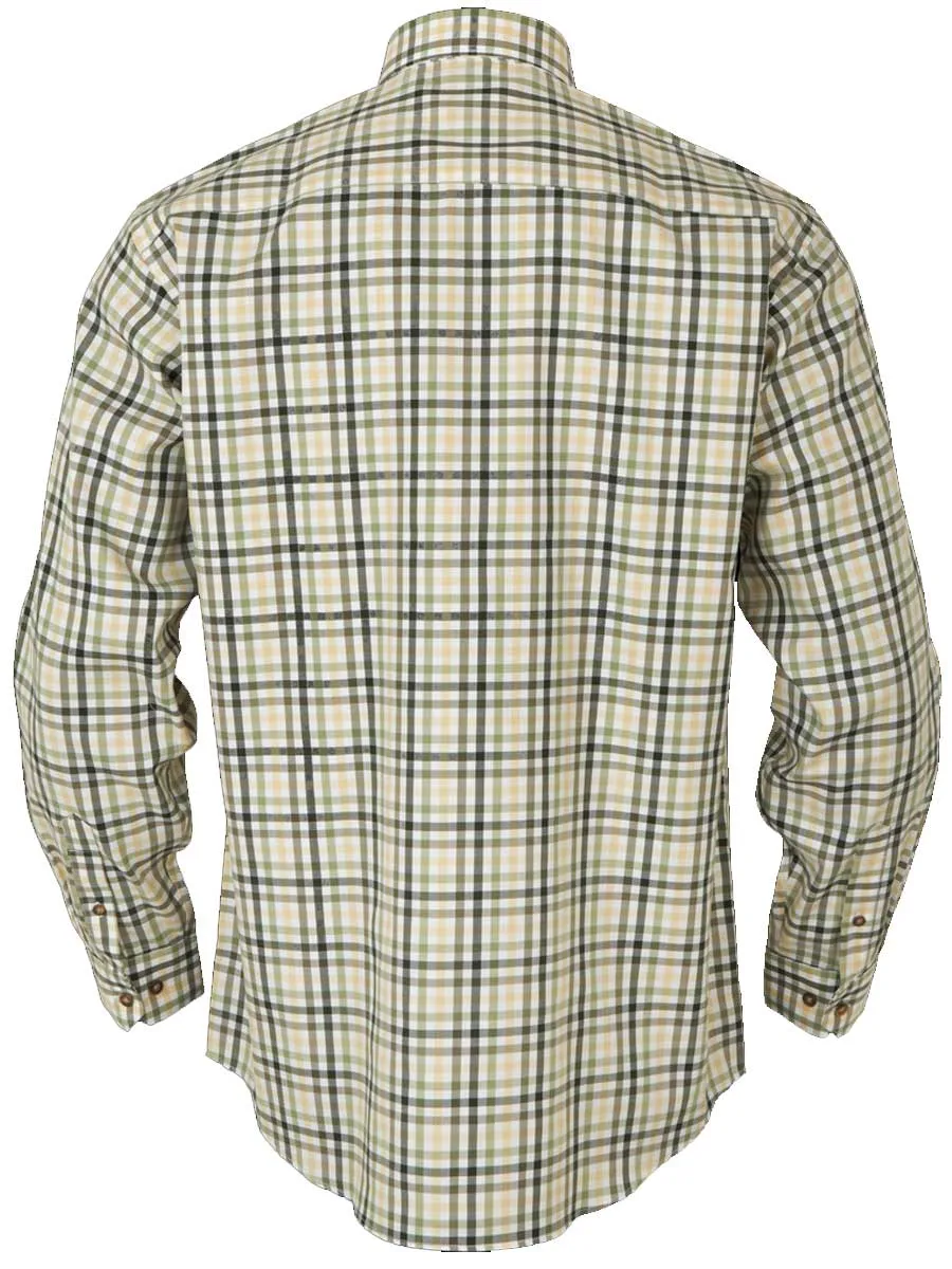 HARKILA Milford Shirt - Mens Fine Twill Cotton - Beech Green Check
