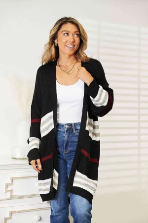 Harmony Striped Rib-Knit Cardigan