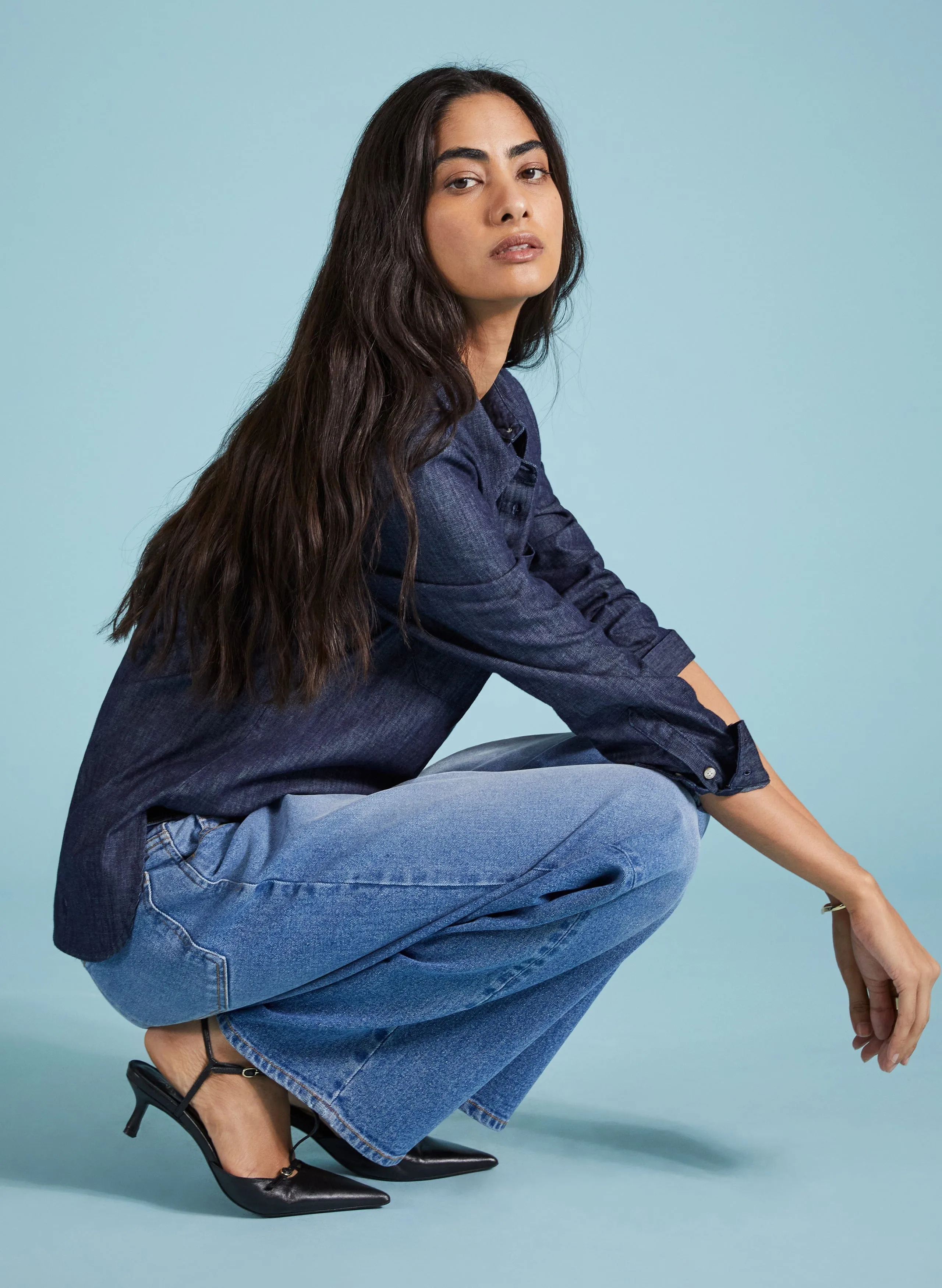 Hattie Organic Denim Shirt | Dark Indigo
