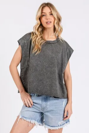 Hazel Blues® |  Mittoshop Round Neck Cap Sleeve T-Shirt