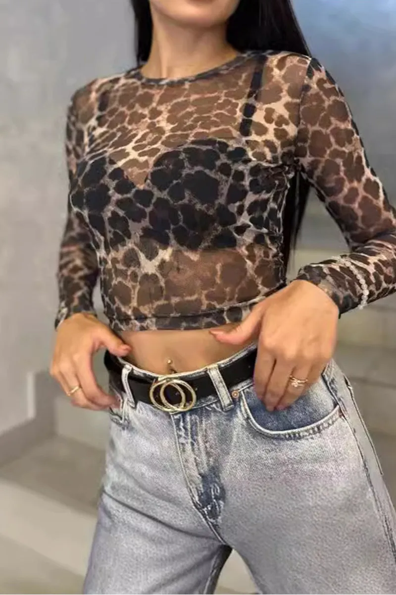 HTT1097 Feline Fierce Mesh Top