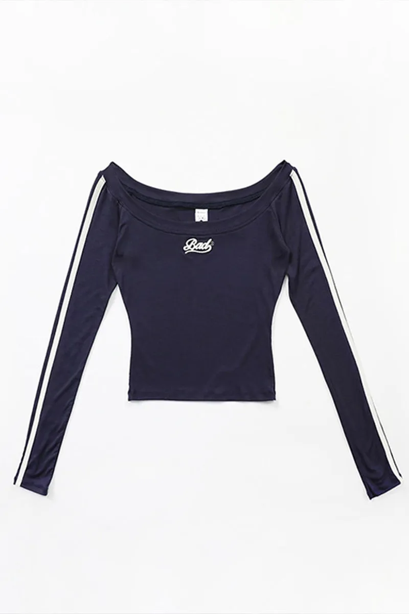 HTT1136 Midnight Allure Off-Shoulder Top