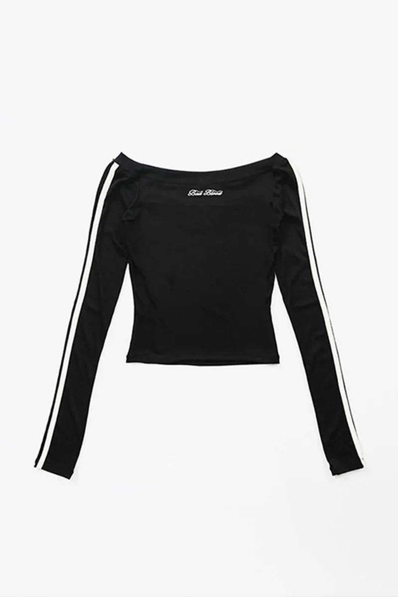 HTT1136 Midnight Allure Off-Shoulder Top