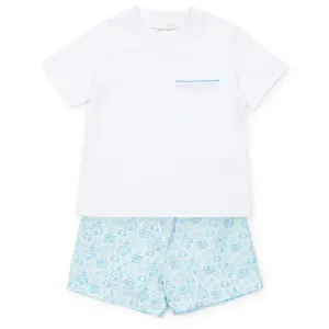 Hudson Boys' Short Set - Sandcastles Blue