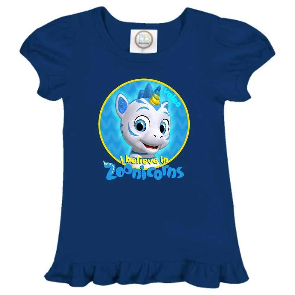 I Believe In Zoonicorns, Valeo, Ruffle Girl's Tee