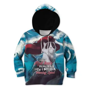 I Have Red Hair Because God Jesus Knew I Need A Warning Label Custom Cosplay Kid Hoodie