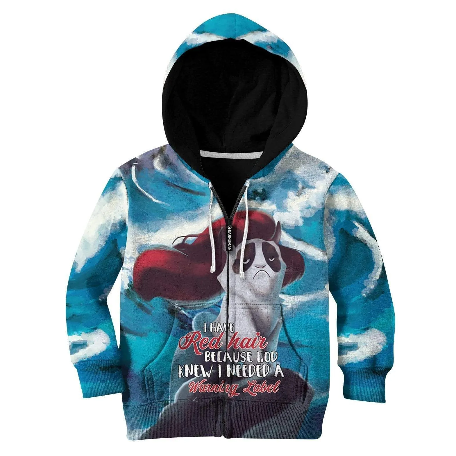 I Have Red Hair Because God Jesus Knew I Need A Warning Label Custom Cosplay Kid Hoodie