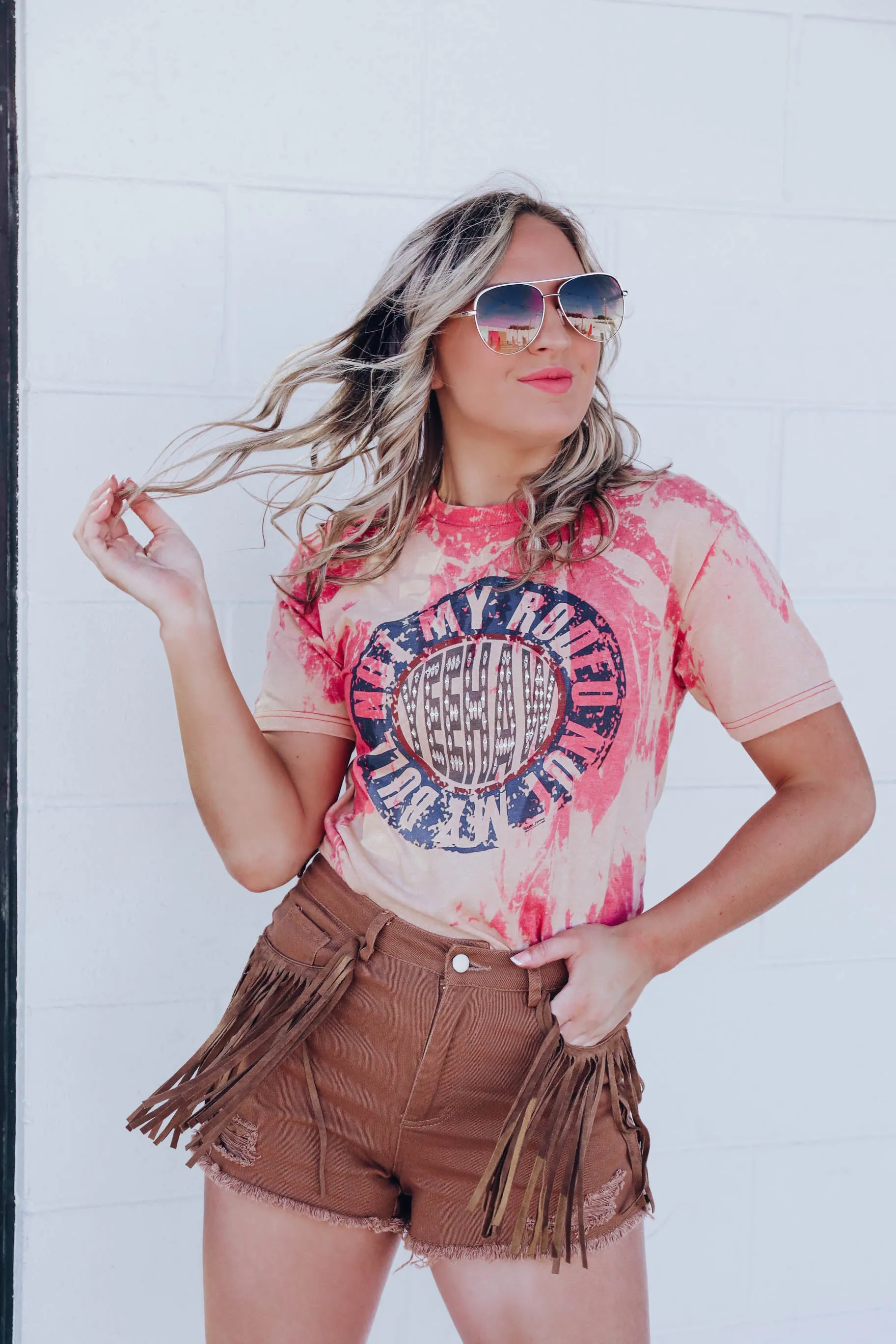 In Style Fringe Denim Shorts - Mocha