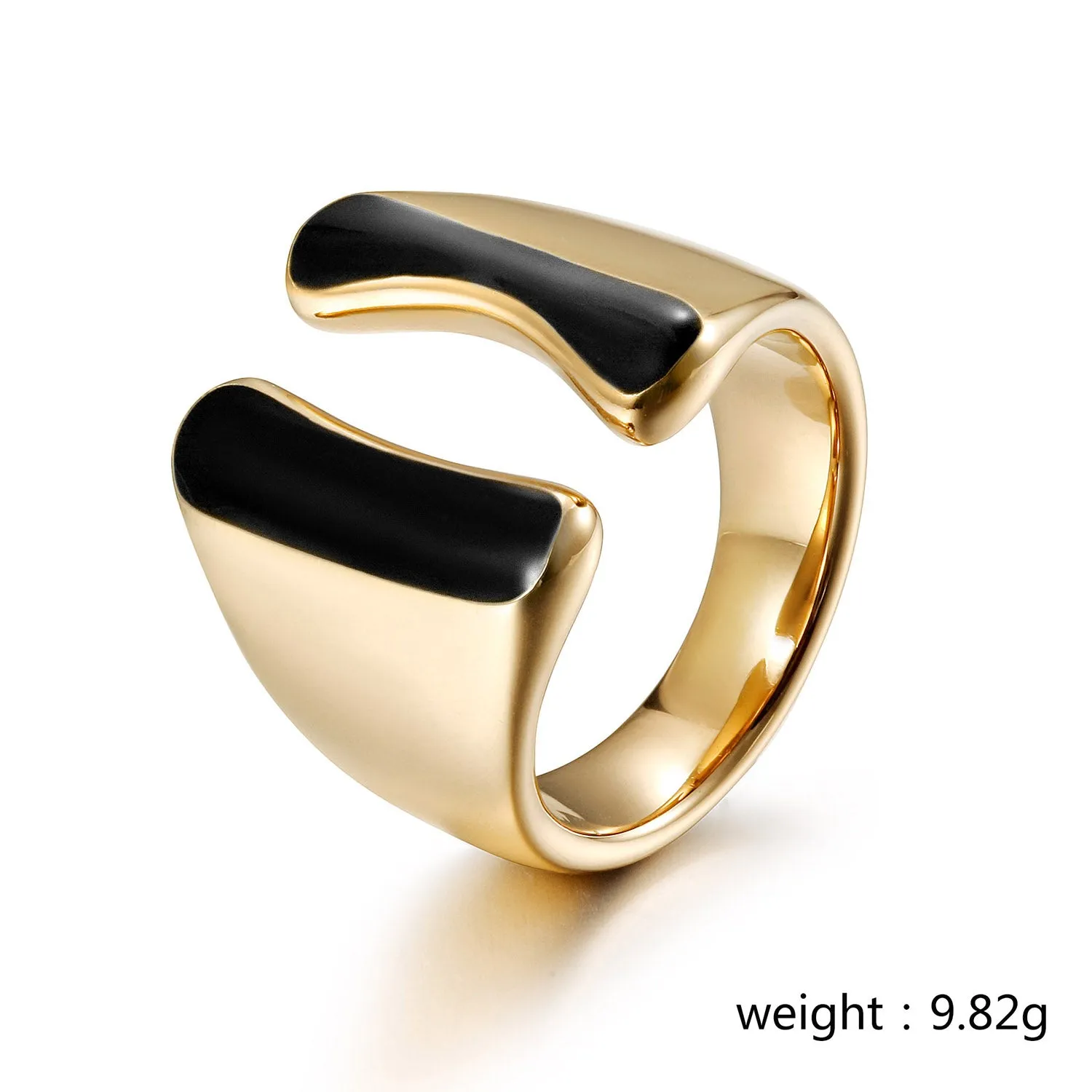 Intermediate color exaggerated smooth ring-NSR261STGCBK