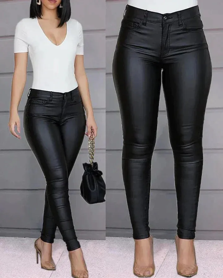 Isabel® | Stretch Trousers Made Of Faux Leather