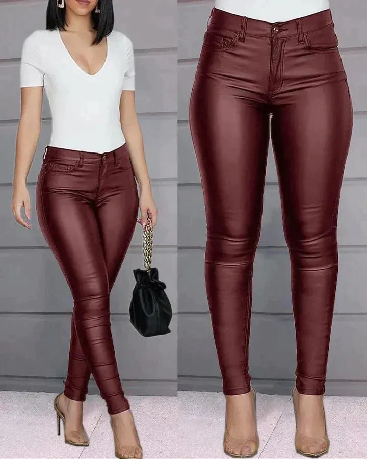 Isabel® | Stretch Trousers Made Of Faux Leather
