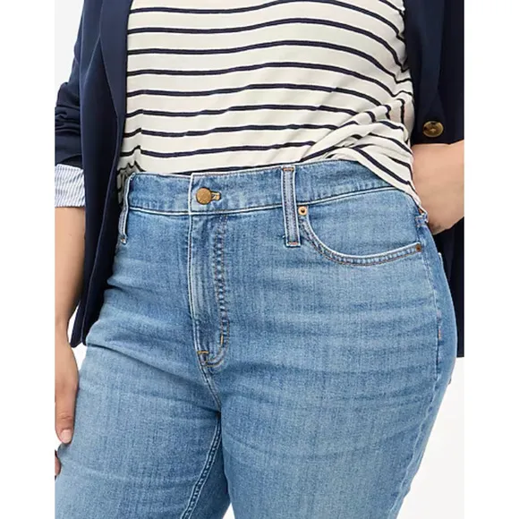 J Crew Flare Crop Jeans 35 NWT Blue Pebble Wash Denim Women's BX540 J.Crew