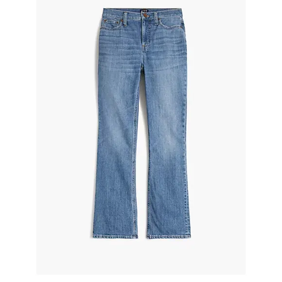 J Crew Flare Crop Jeans 35 NWT Blue Pebble Wash Denim Women's BX540 J.Crew