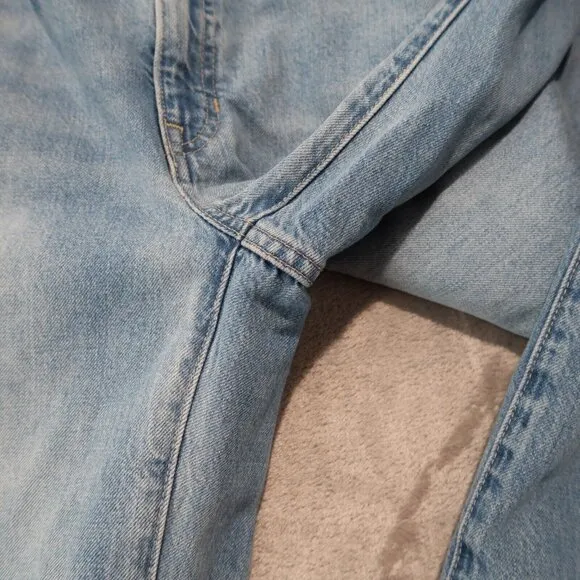 J Crew Jeans Womens 25 Blue 90s Wide Leg Whiskering Light Wash Casual Preppy
