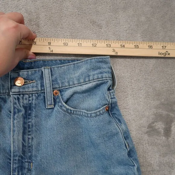 J Crew Jeans Womens 25 Blue 90s Wide Leg Whiskering Light Wash Casual Preppy