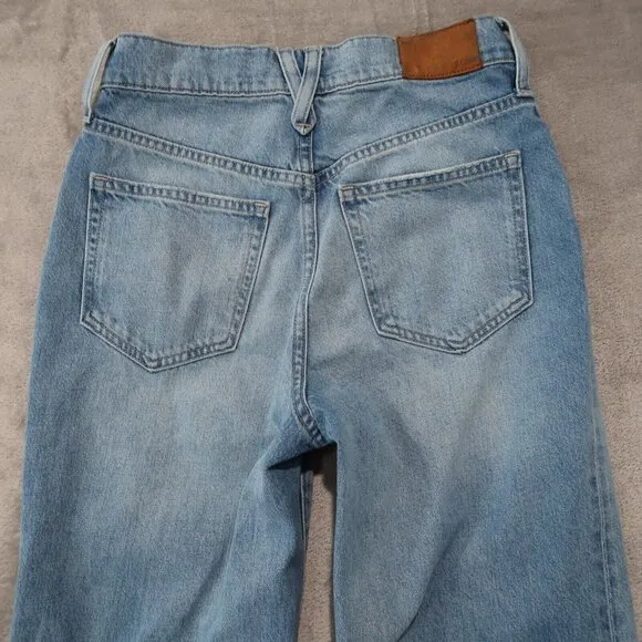 J Crew Jeans Womens 25 Blue 90s Wide Leg Whiskering Light Wash Casual Preppy