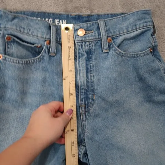 J Crew Jeans Womens 25 Blue 90s Wide Leg Whiskering Light Wash Casual Preppy