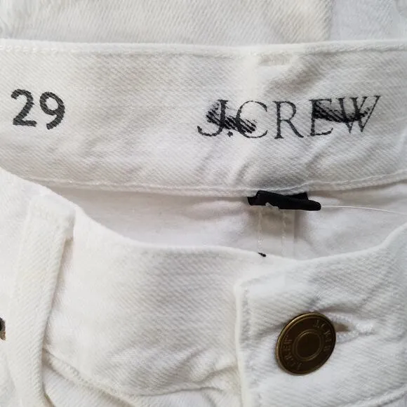 J. Crew Relaxed‎ Denim Shorts Womens Size 29 White Raw Hem NWT $89 BP340