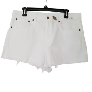 J. Crew Relaxed‎ Denim Shorts Womens Size 29 White Raw Hem NWT $89 BP340