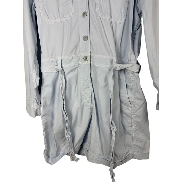 J. Crew Size 14 Foundry Chino Shorts Overalls Light Sky Blue Belted Relaxed Fit