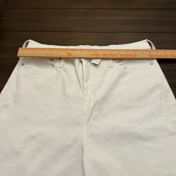 J. Crew Wide-leg denim trouser in white Size 32