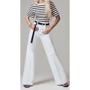 J. Crew Wide-leg denim trouser in white Size 32