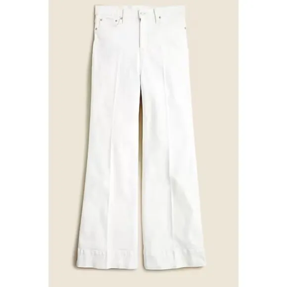 J. Crew Wide-leg denim trouser in white Size 32