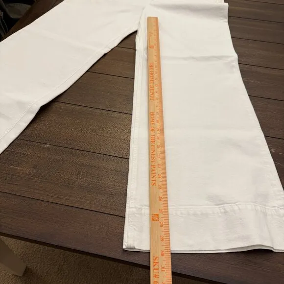J. Crew Wide-leg denim trouser in white Size 32