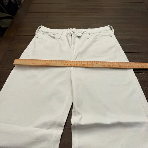 J. Crew Wide-leg denim trouser in white Size 32