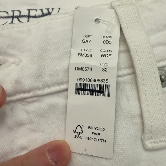 J. Crew Wide-leg denim trouser in white Size 32