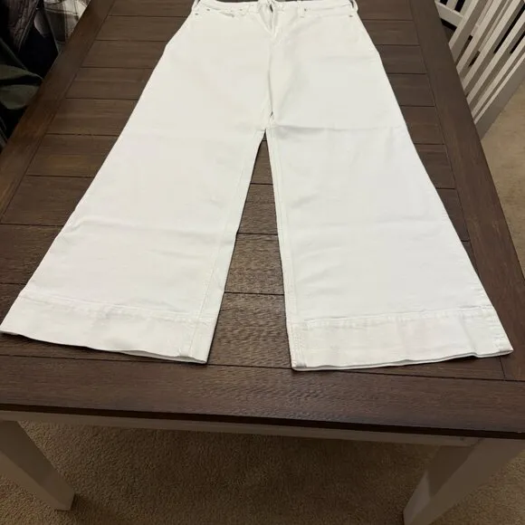 J. Crew Wide-leg denim trouser in white Size 32