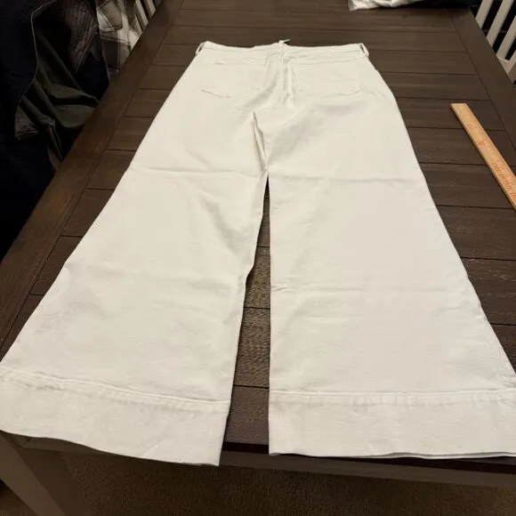 J. Crew Wide-leg denim trouser in white Size 32