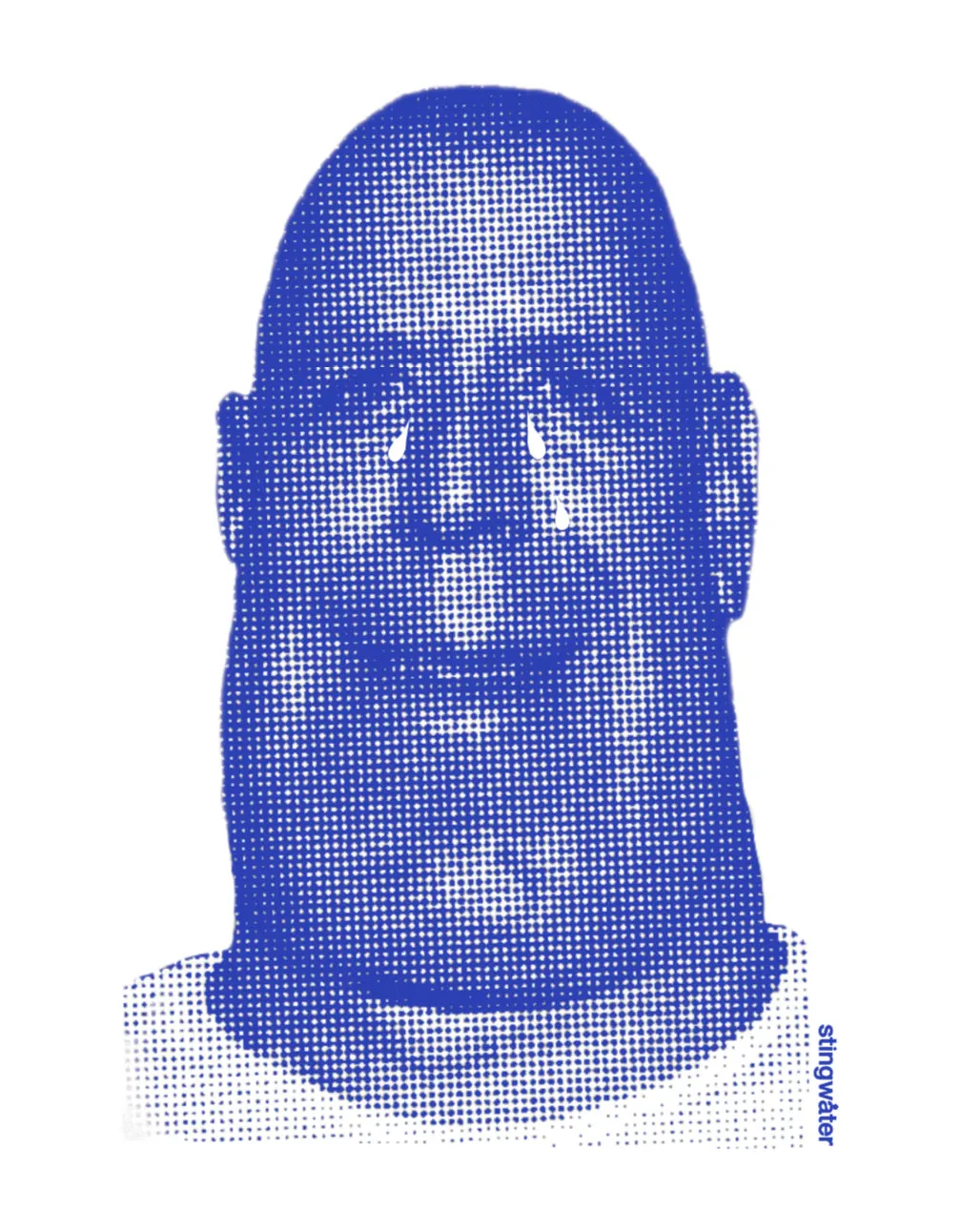 “James had tears in his eyes: Blue” T-Shirt White