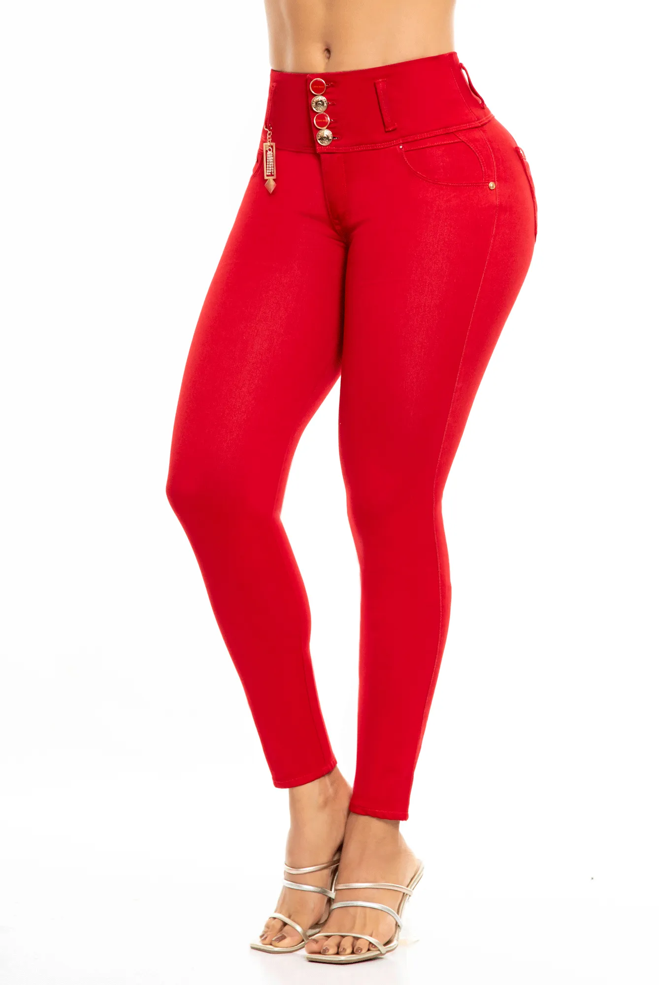 JEANS COLOMBIANOS PUSH UP ROJO 6848
