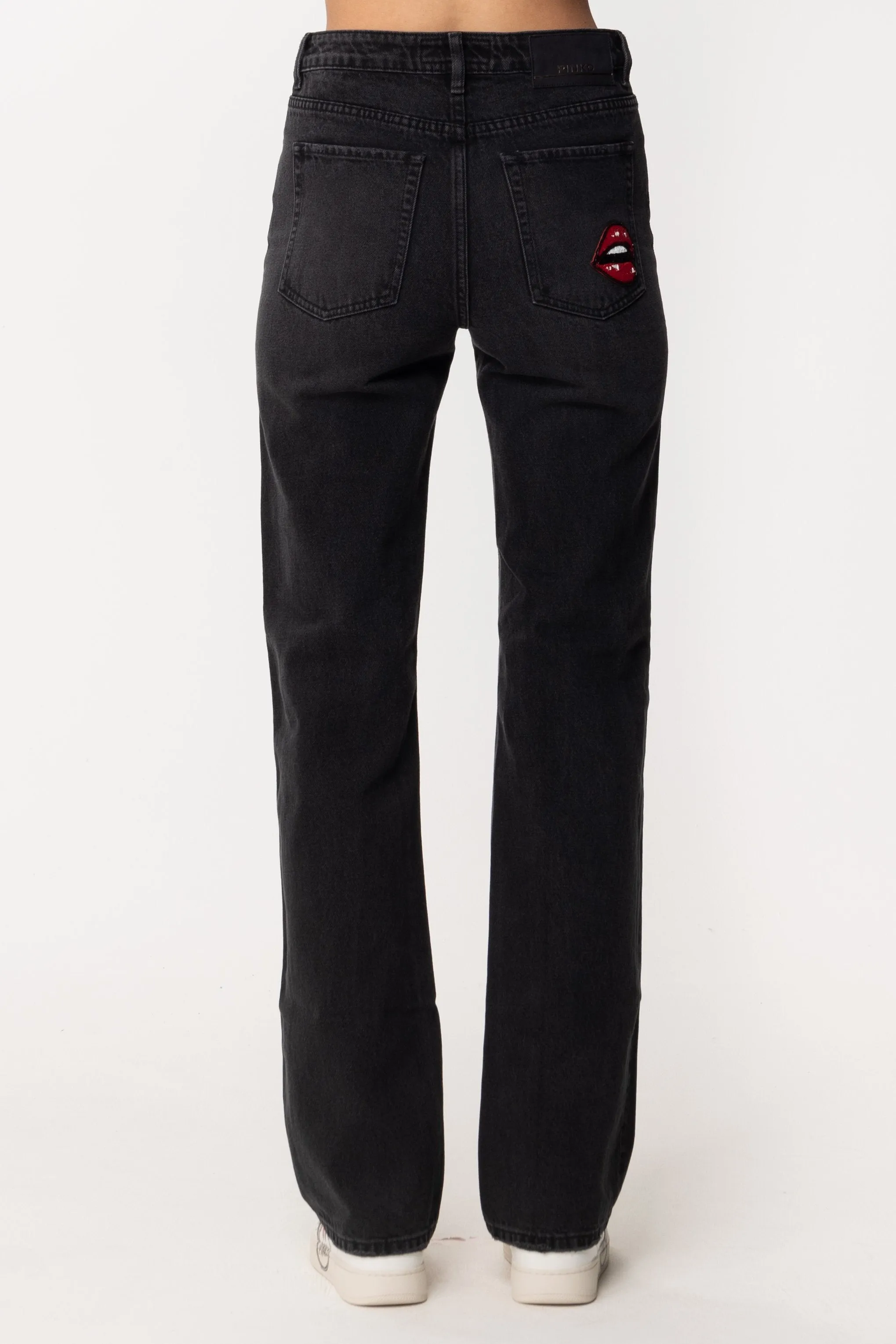 Jeans Flare con Ricami Kiss