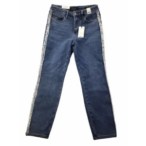 Judy Blue Jeans 7/28 High Rise Side Fray Slim Fit JB88461 Medium Wash New NWT