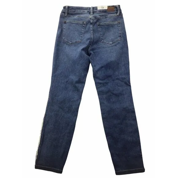 Judy Blue Jeans 7/28 High Rise Side Fray Slim Fit JB88461 Medium Wash New NWT