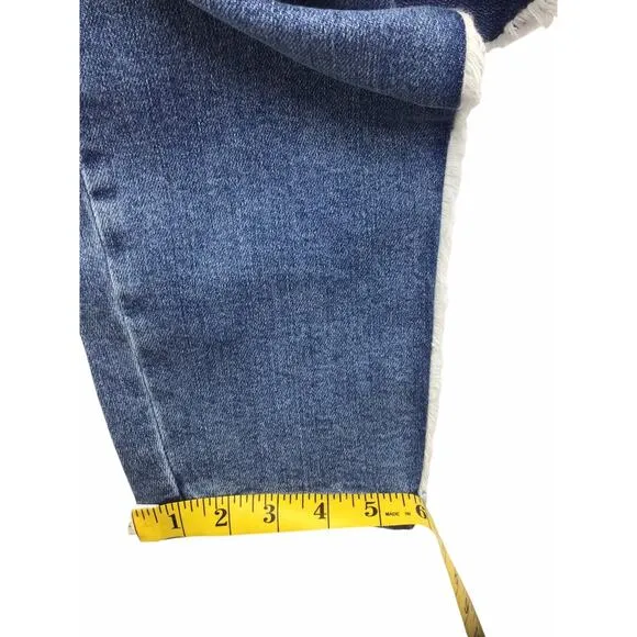 Judy Blue Jeans 7/28 High Rise Side Fray Slim Fit JB88461 Medium Wash New NWT