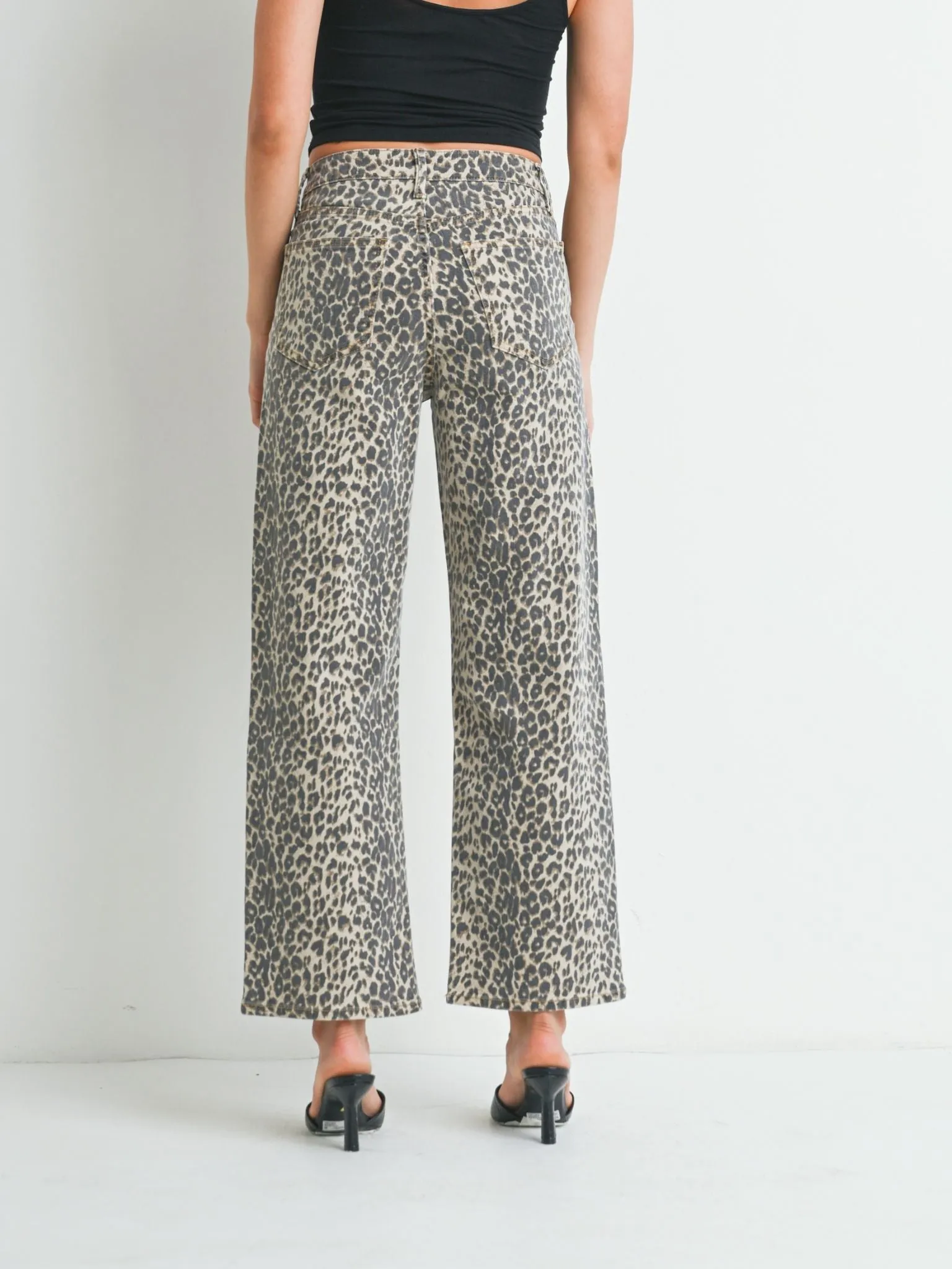Just Black Leopard High Rise Vintage Straight