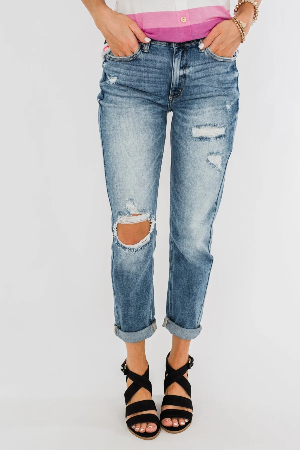 KanCan Boyfriend Jeans- Jessie Wash