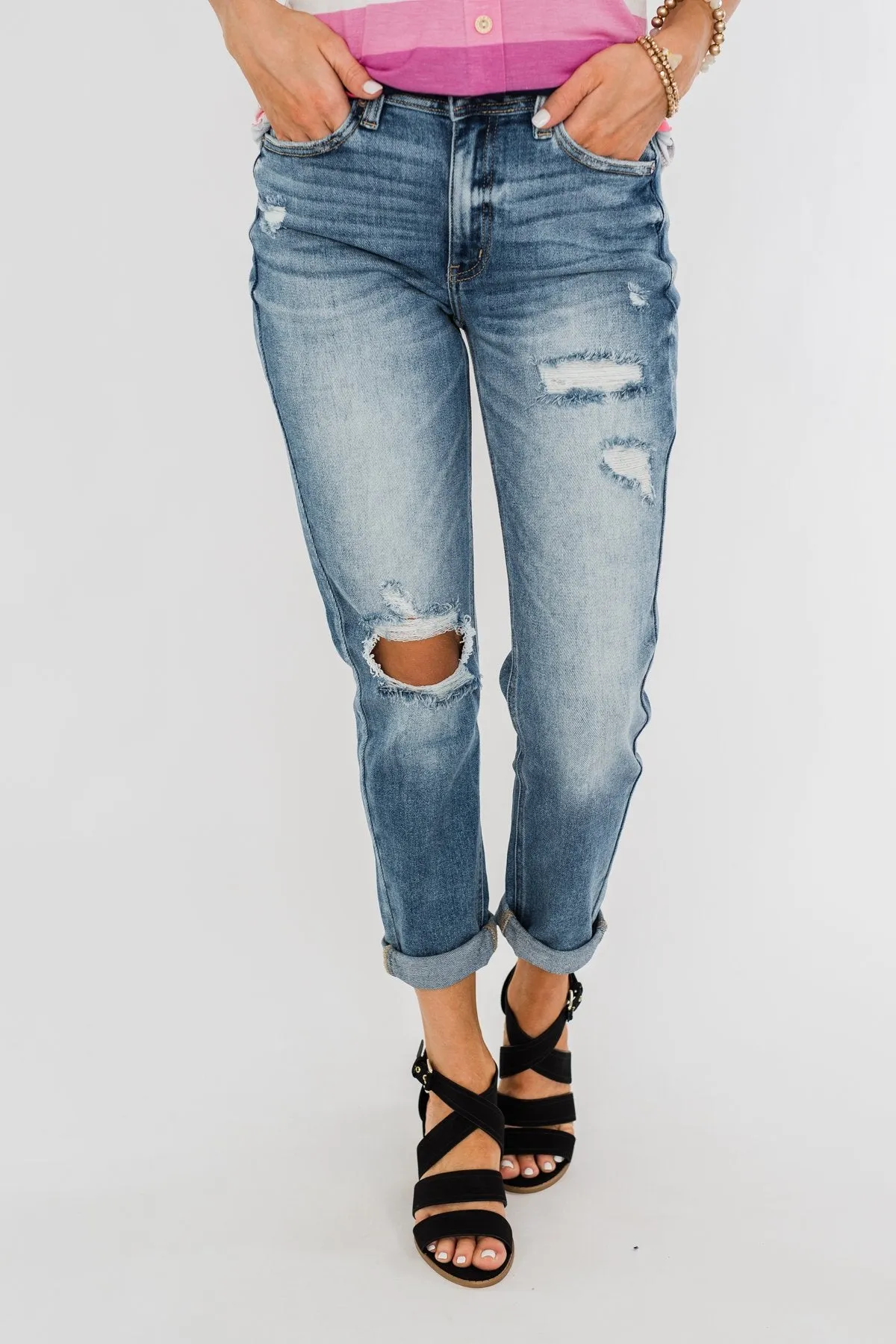 KanCan Boyfriend Jeans- Jessie Wash
