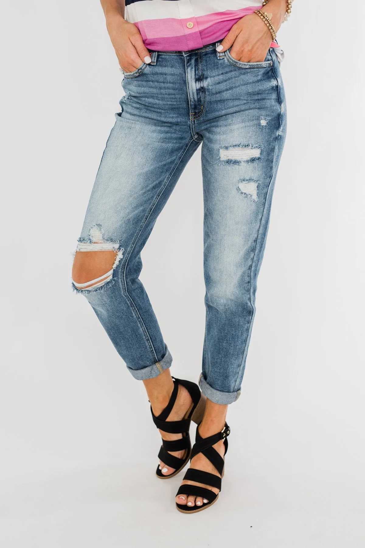 KanCan Boyfriend Jeans- Jessie Wash