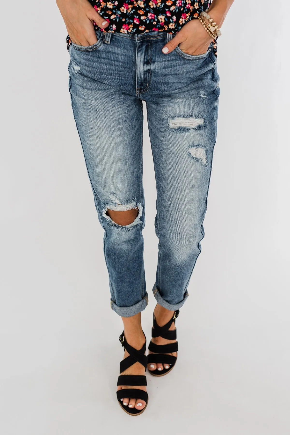 KanCan Boyfriend Jeans- Jessie Wash