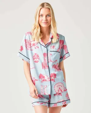 KATIE KIME Dallas Toile PJ Shorts Set