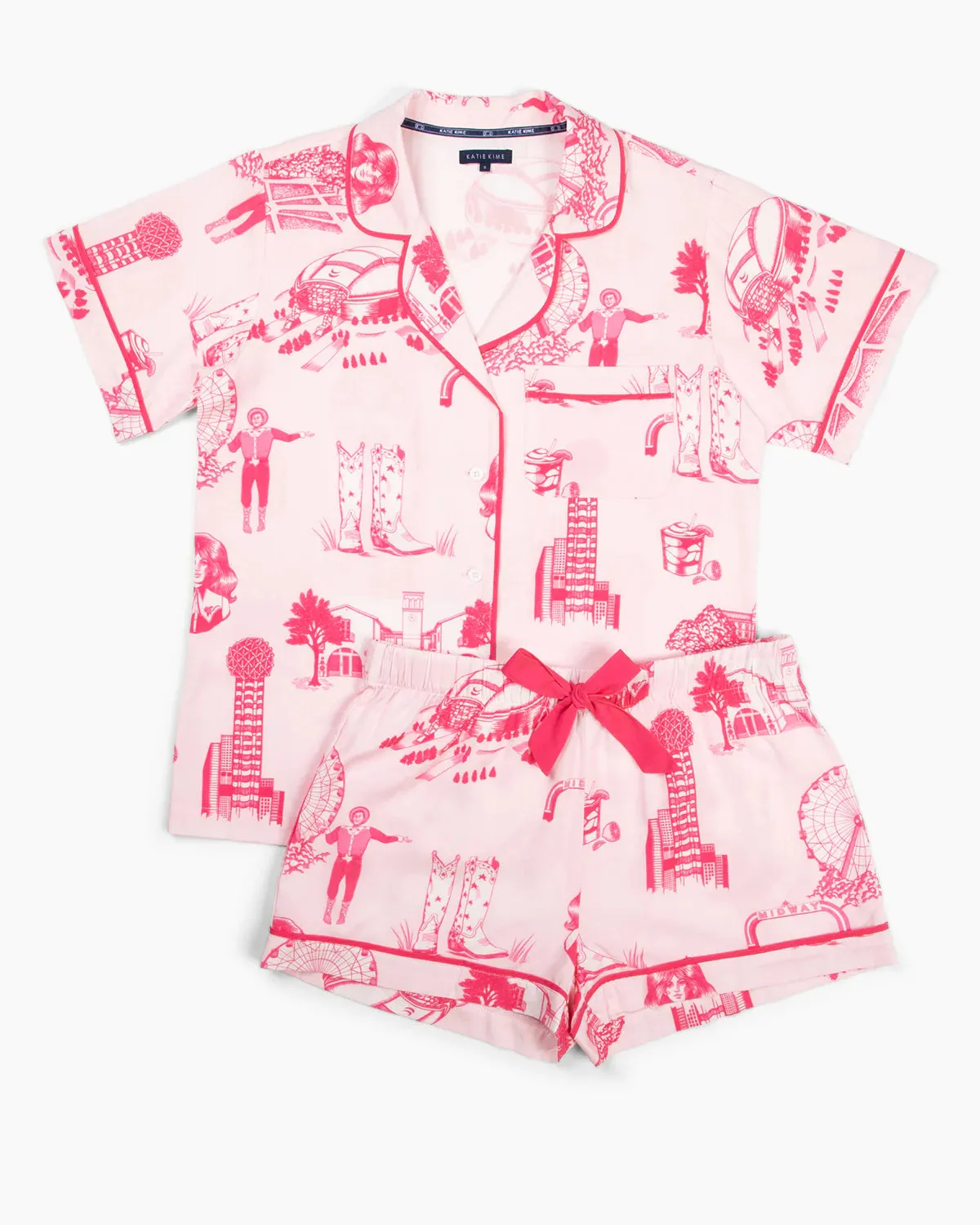 KATIE KIME Dallas Toile PJ Shorts Set